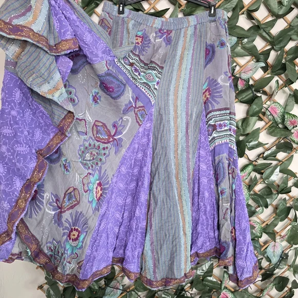 49) Soft Surroundings Multicolor Bohemian Skirt Sz. Petite Medium - Picture 3 of 7